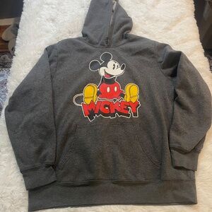 Disney Mickey Mouse Unisex Graphic Hoodie Sweatshirt XL Charcoal grey Pocket